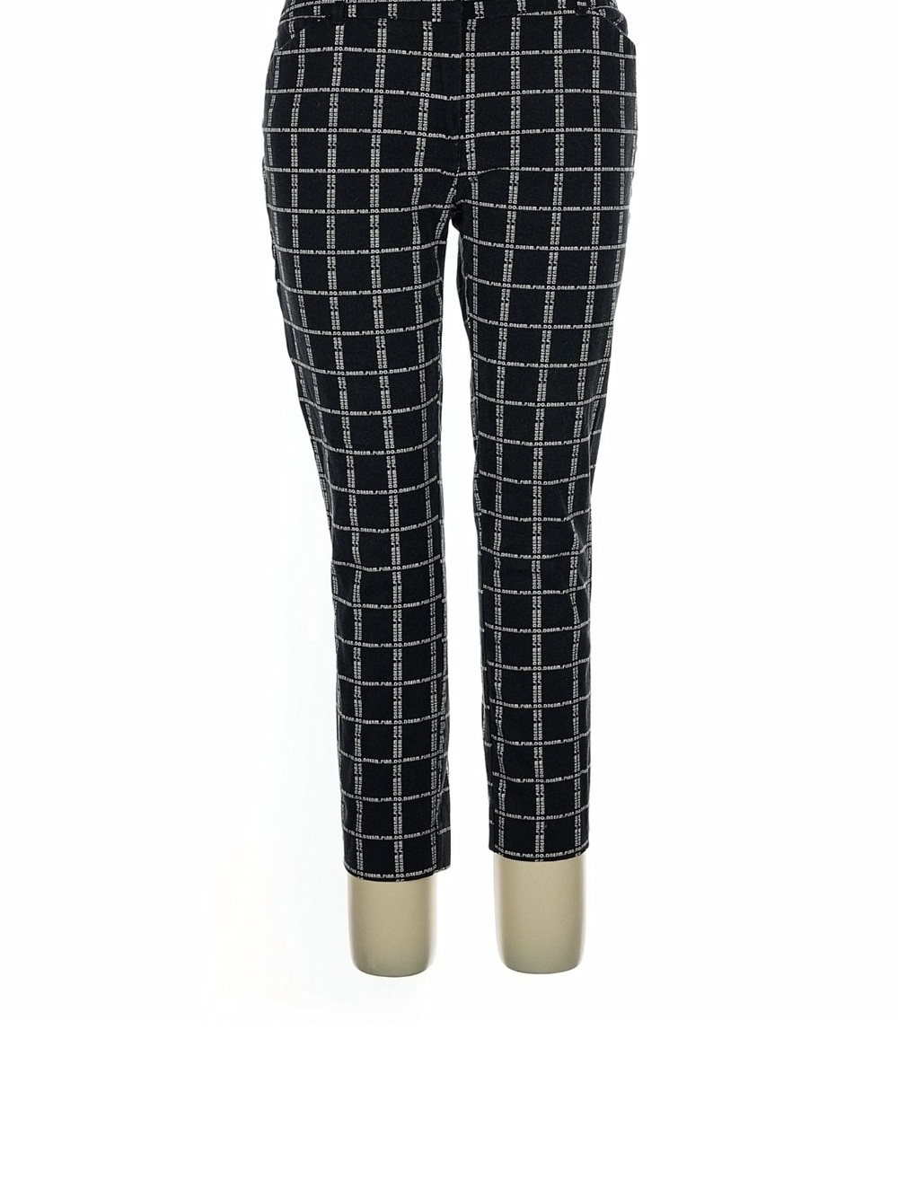 New York & Company Slim Black Windowpane pull On Ankle Pants Size 14